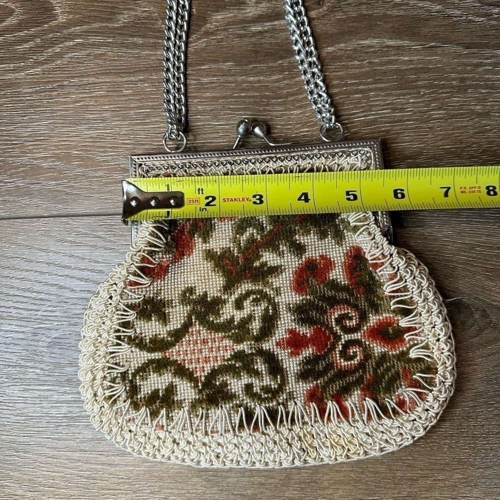 VINTAGE Mister Simon Ernest Floral Tapestry Clasp Purse Made in ITALY 40s 50s - Picture 7 of 15